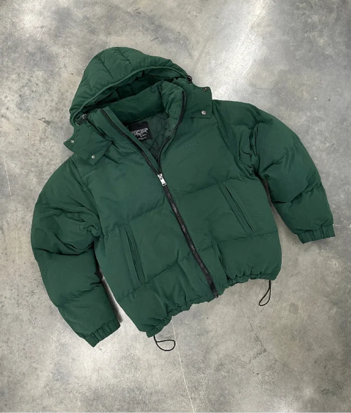 Unknown London Puffer Zip up Jacket Green (1)