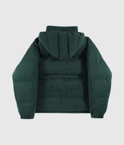 Unknown London Puffer Zip up Jacket Green (2)