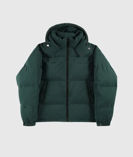 Unknown London Puffer Zip up Jacket Green (3)